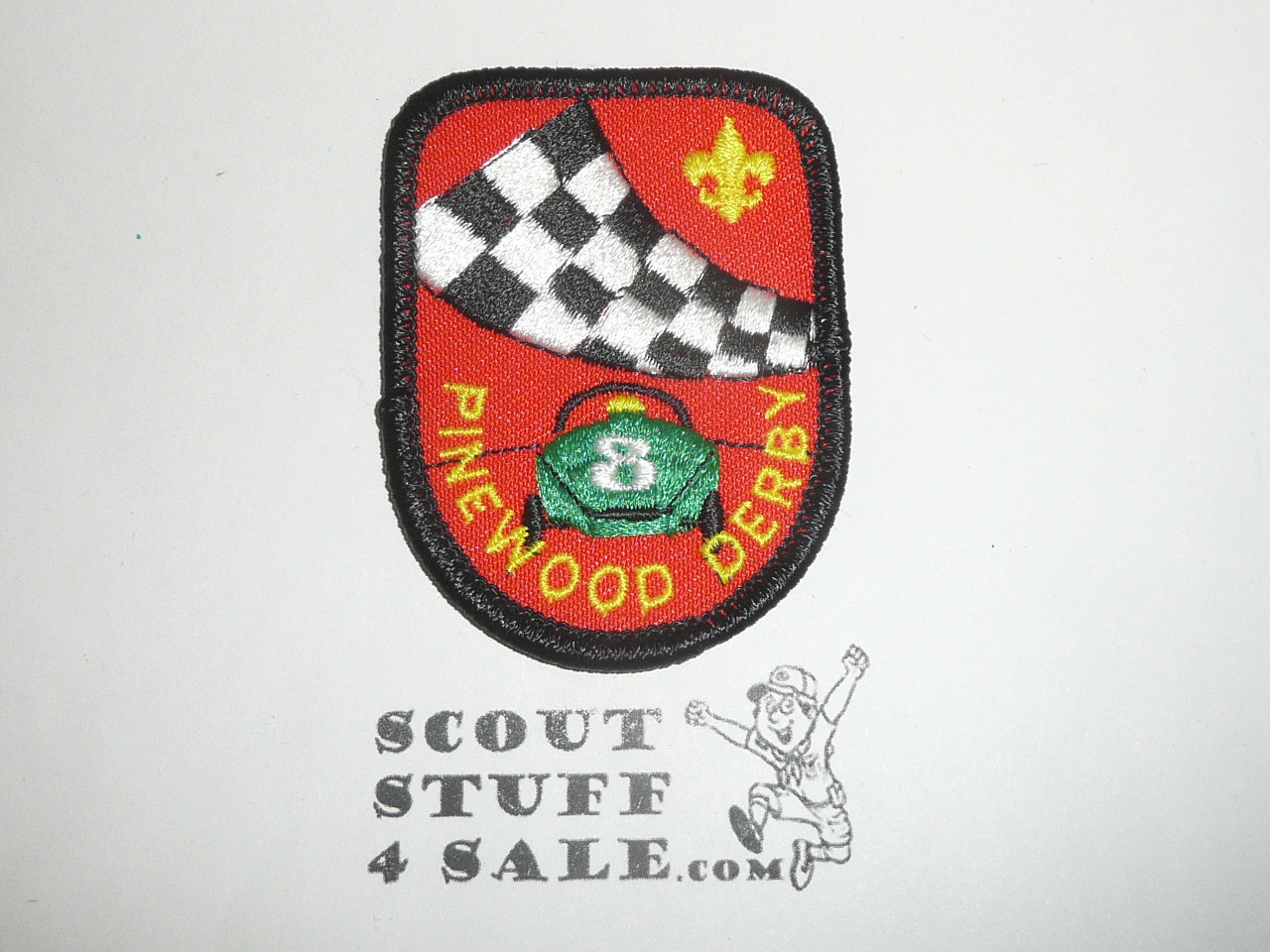 Pinewood Derby Patch, Generic BSA Cub Scout Patch, orange twill r/e