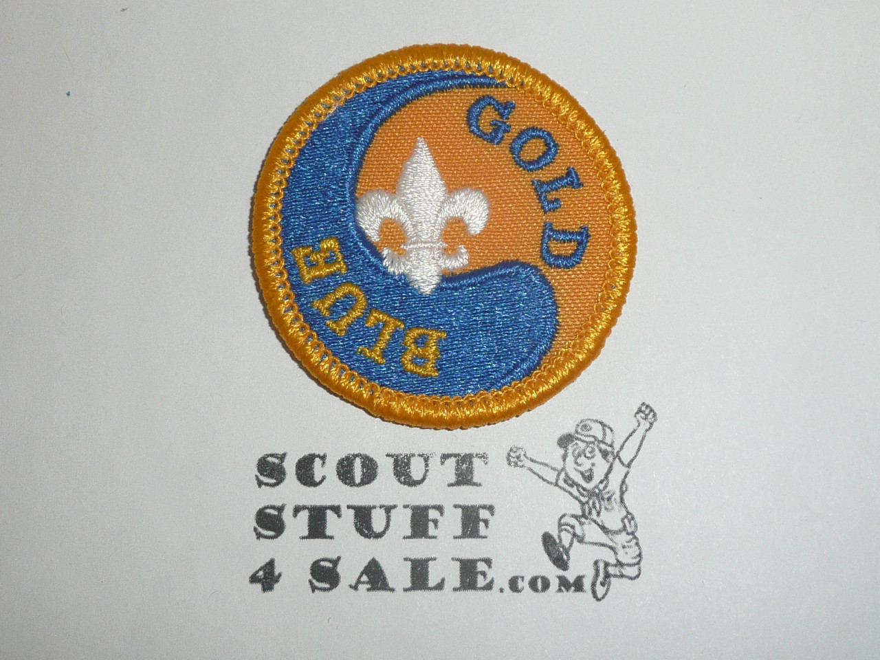 Blue & Gold Dinner Patch, Generic BSA Cub Scout Patch, Gold twill with gold bdr