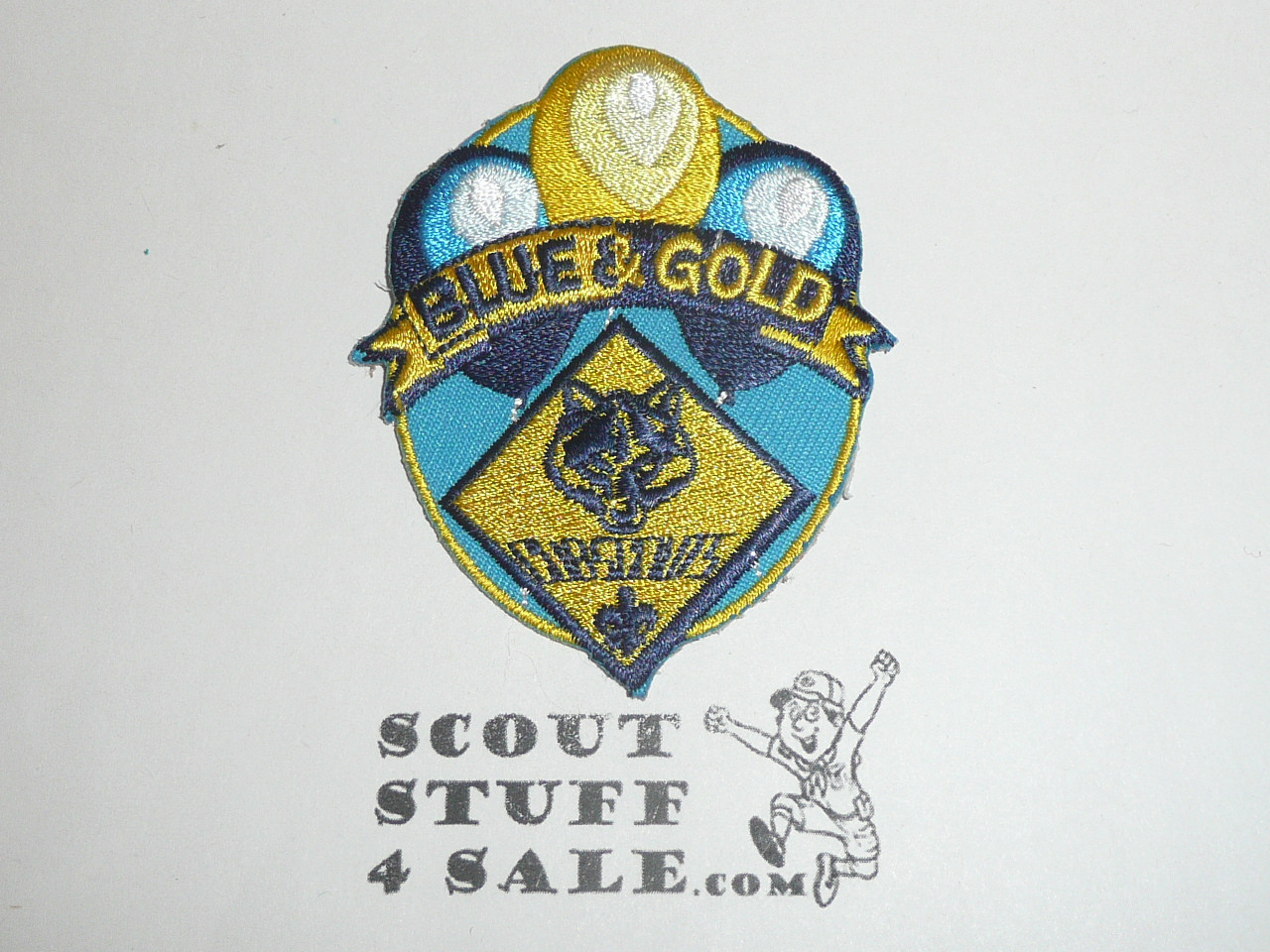 Blue & Gold Dinner Patch, Generic BSA Cub Scout Patch, lt blue twill with yellow c/e