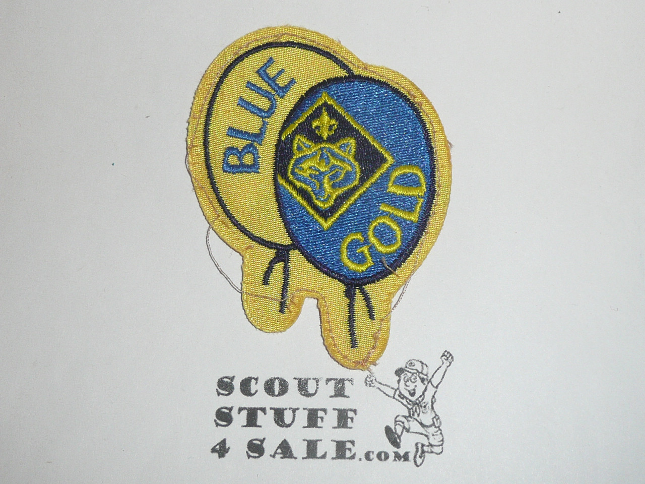 Blue & Gold Dinner Patch, Generic BSA Cub Scout Patch, yellow twill with yellow c/e