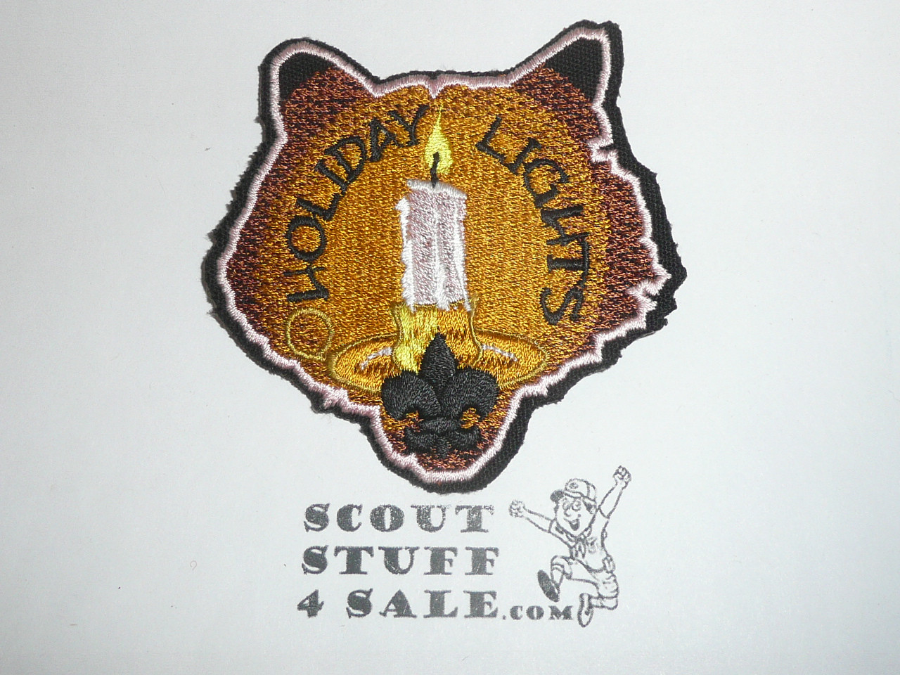 Holiday Lights Patch, Generic BSA Cub Scout Patch, cut out cub