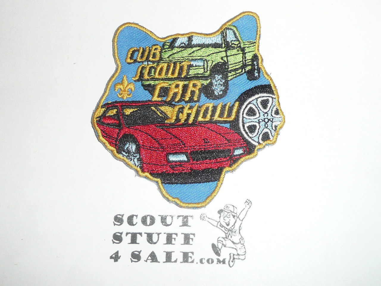 Cub Scout Car Show Patch, Generic BSA Cub Scout Patch, cut out cub