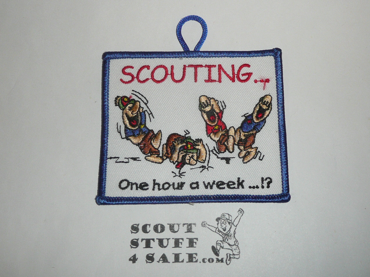Scouting...One Hour a Week Patch, Generic BSA Patch, blue bdr