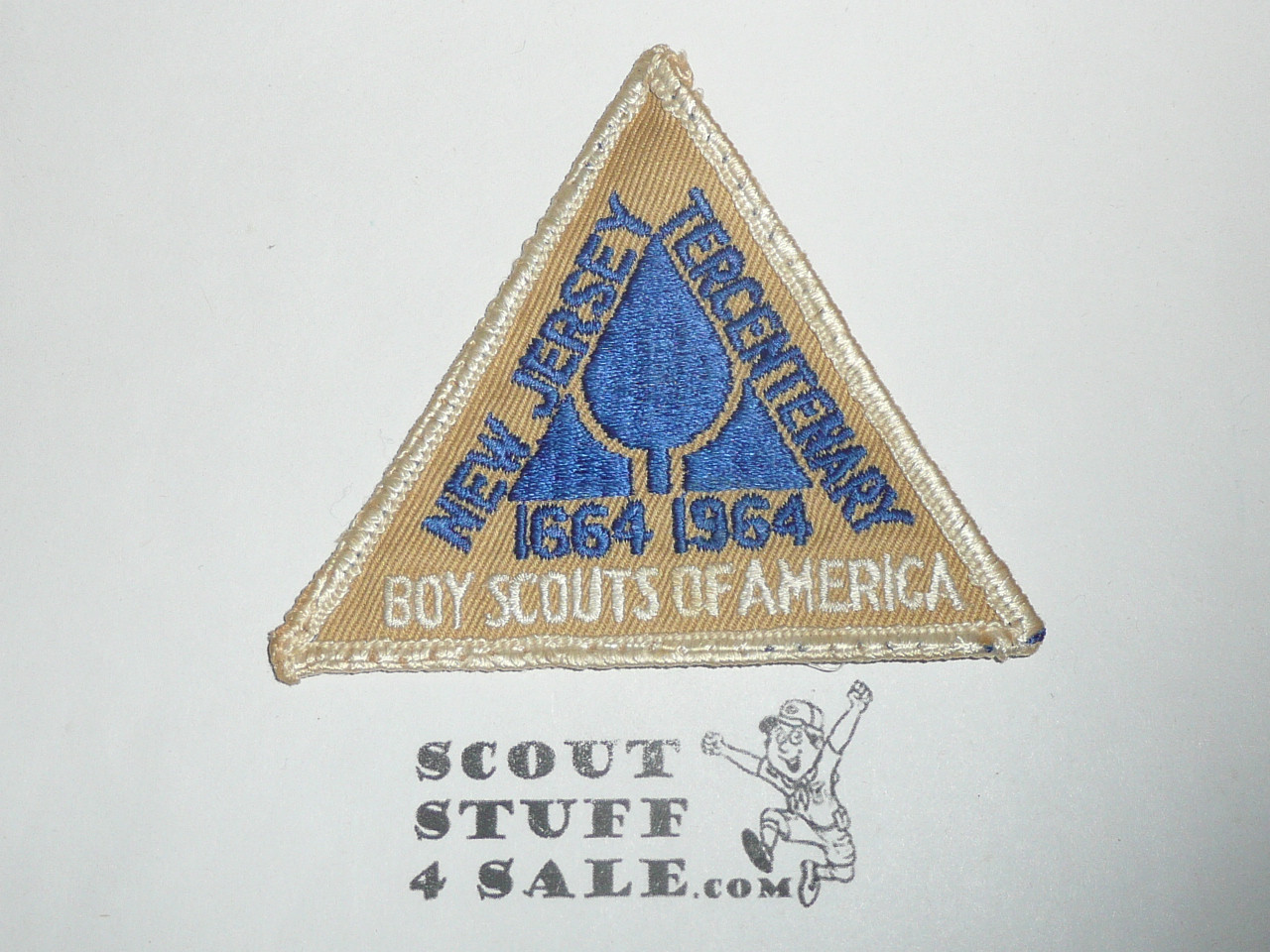 New Jersey Tercentenary Patch, 1664-1964, Generic BSA Patch, sewn