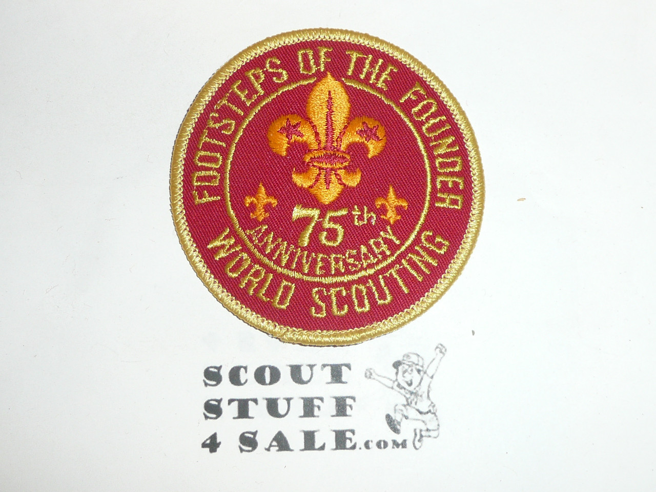 75th World Scouting Anniversary Footsteps of the Founder Patch, 1982