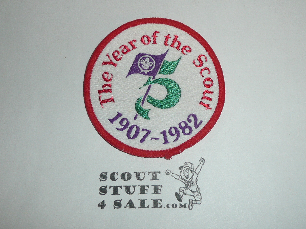 75th World Scouting Anniversary The Year of the Scout Woven Patch, 1982