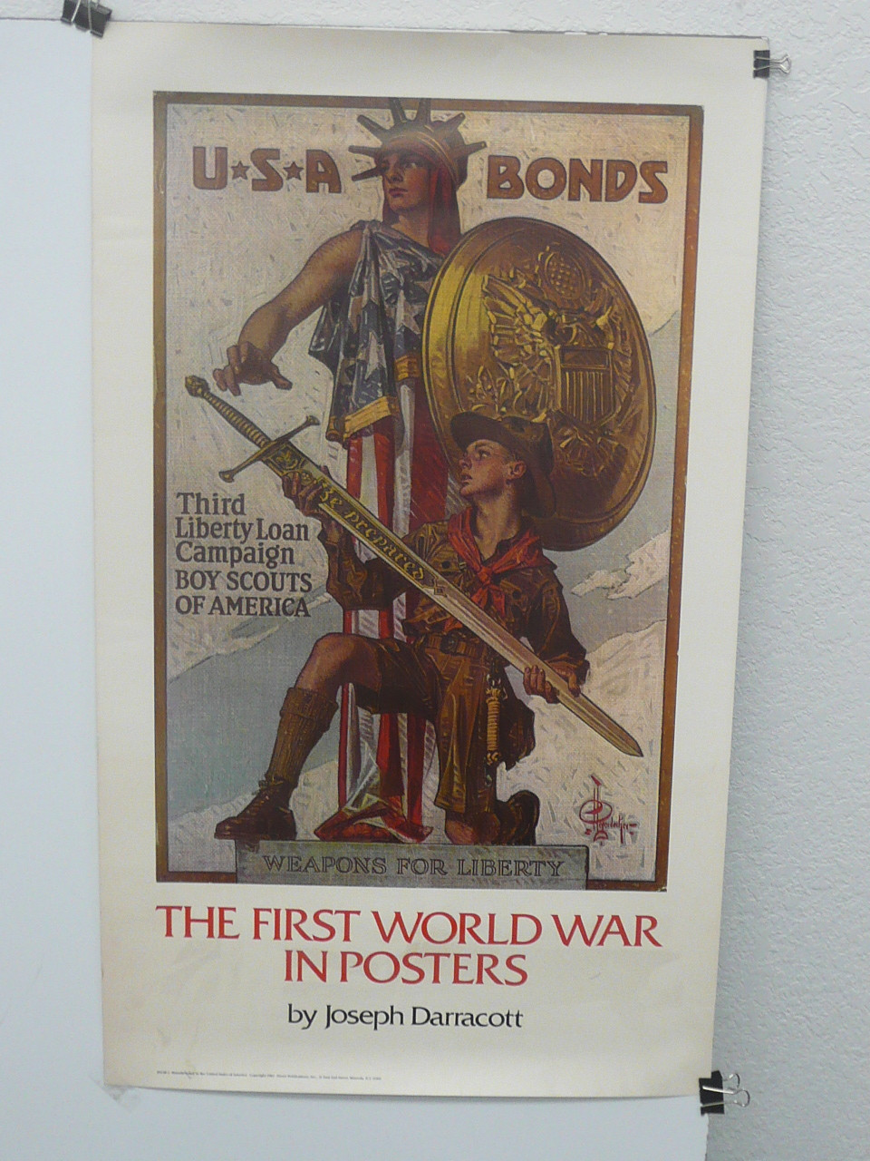 The First World War in Posters promotional poster showing the WWI Leyendecker Liberty Loan Boy Scout Poster, 19.5" x 33", #P45