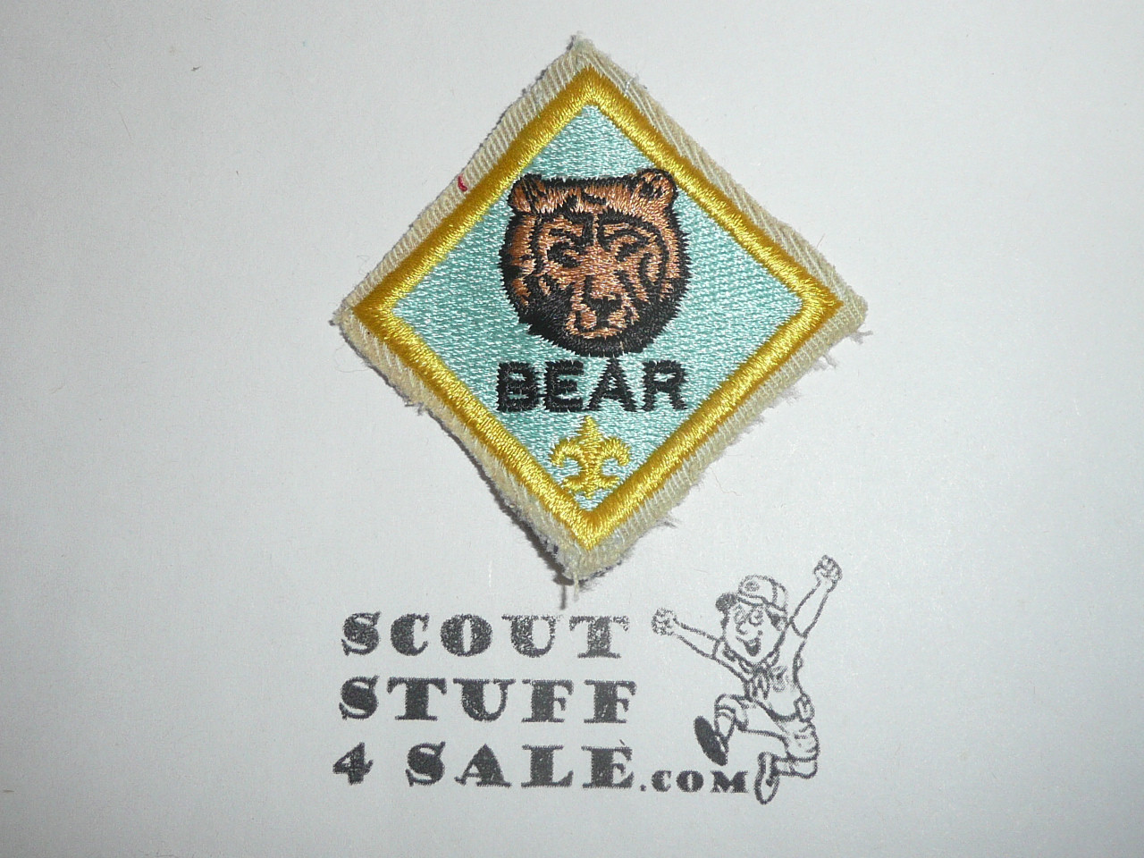 Bear Cub Scout Rank, RARE fully embroidered