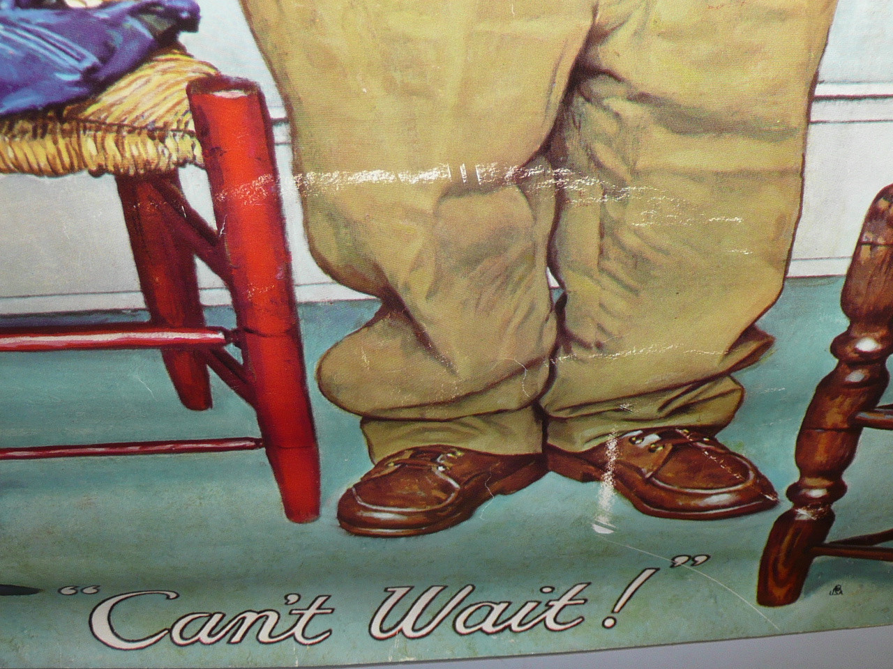 Can't Wait by Norman Rockwell Poster, 18" x 24", #P76, some condition issues