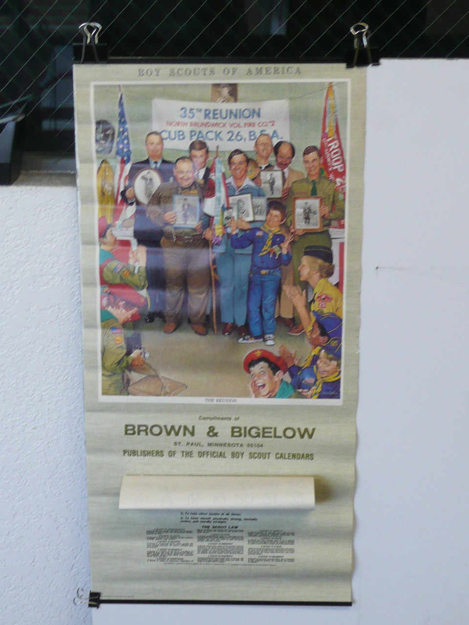 1979 Boy Scout Wall Calendar, Full Size, The Reunion by Joseph Csatari, 11" x 23", Nov-Dec, #P96