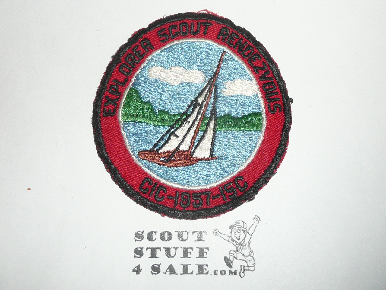 1957 Central Indiana Council Explorer Scout Rendezvous Patch, sewn
