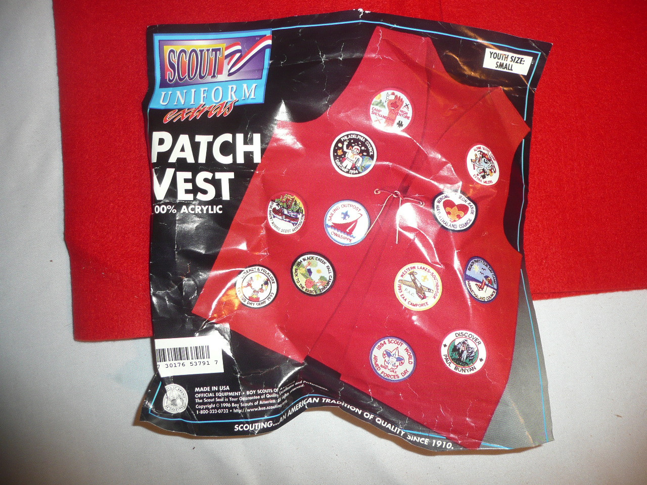 Felt Patch Vest, New in Bag, Youth Small