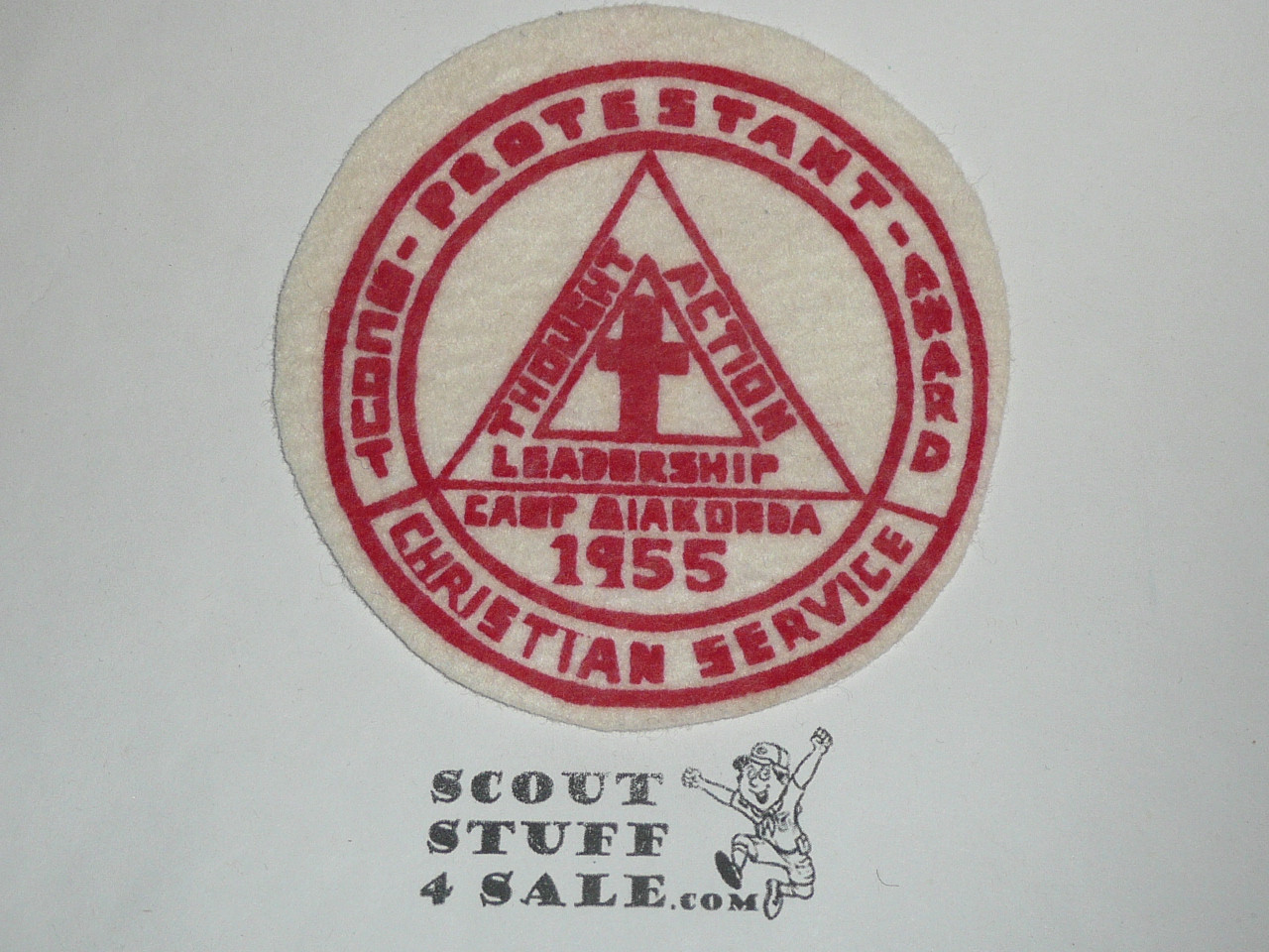 1955 Camp Aiakonda Boy Scout Protestant Award Felt Patch
