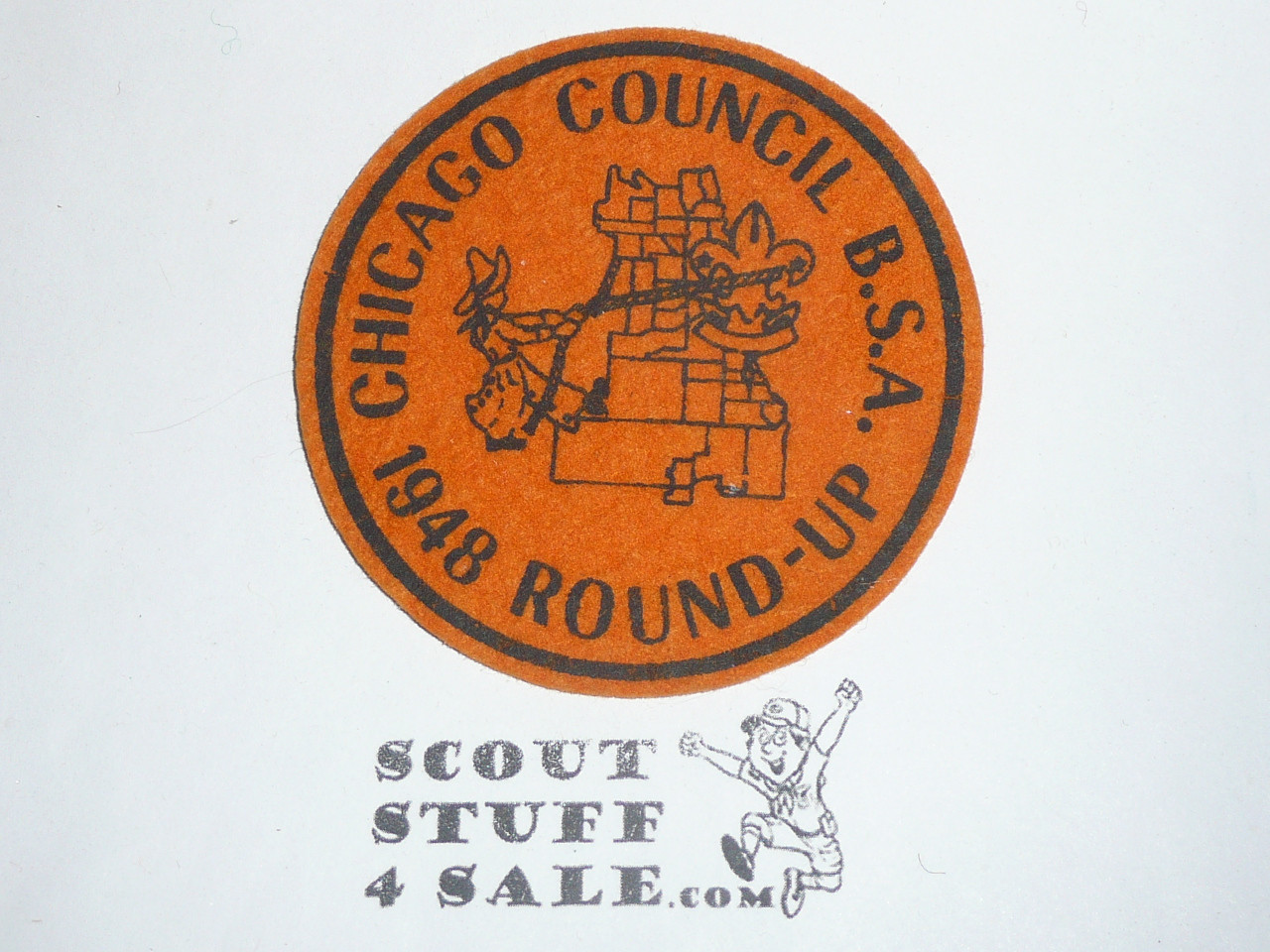 1948 Chicago Area Council Round-Up Felt Patch Patch