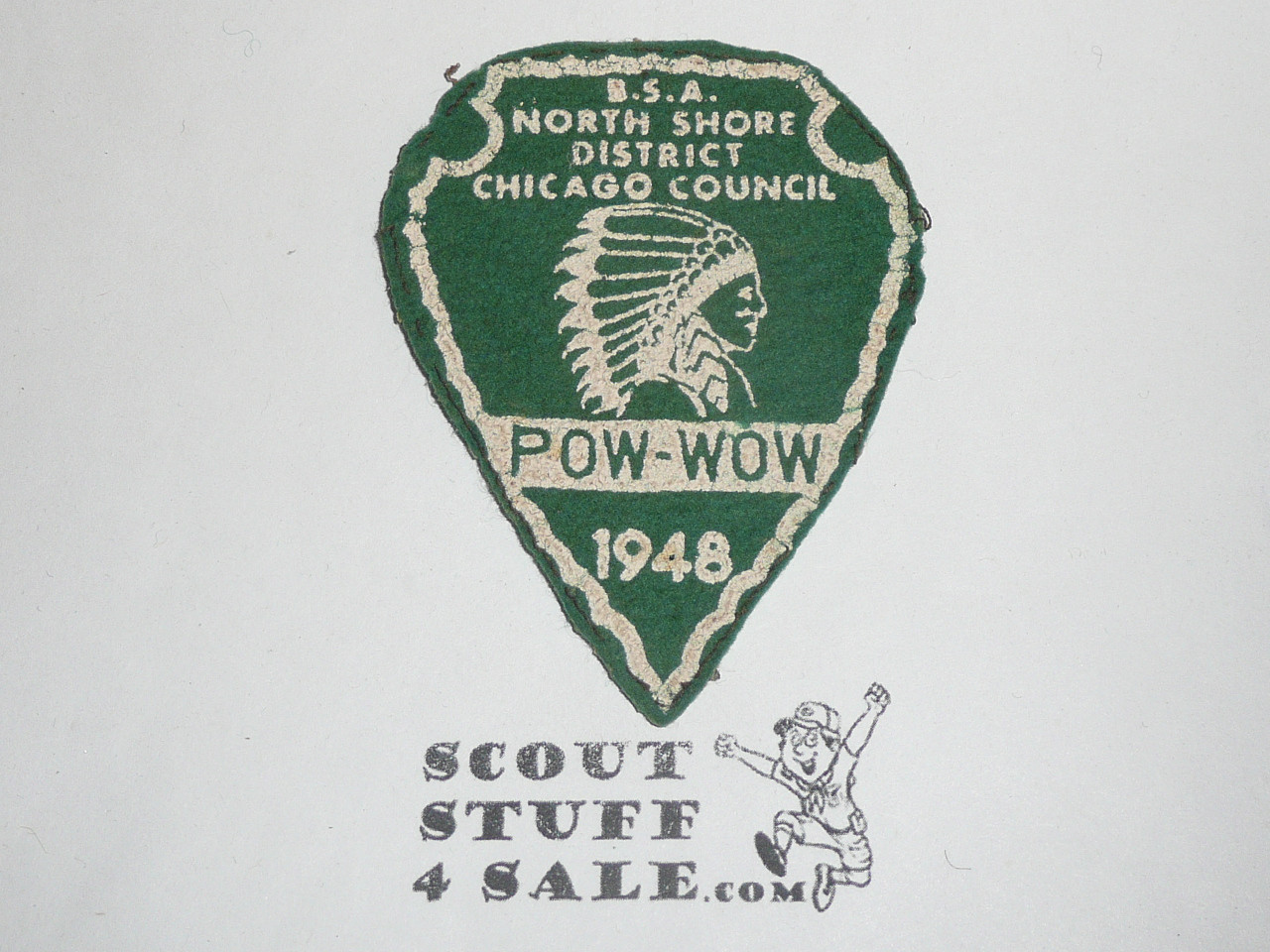 1948 Chicago Area Council Northshore District Pow-Wow Felt Patch