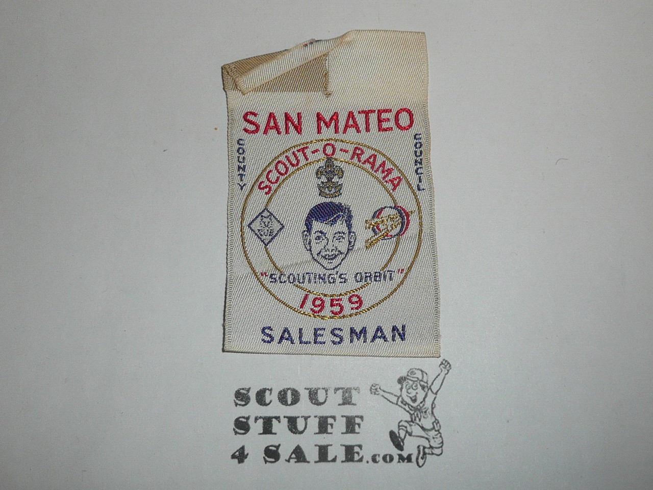 1959 San Mateo County Council Scout-O-Rama Salesman Woven Patch