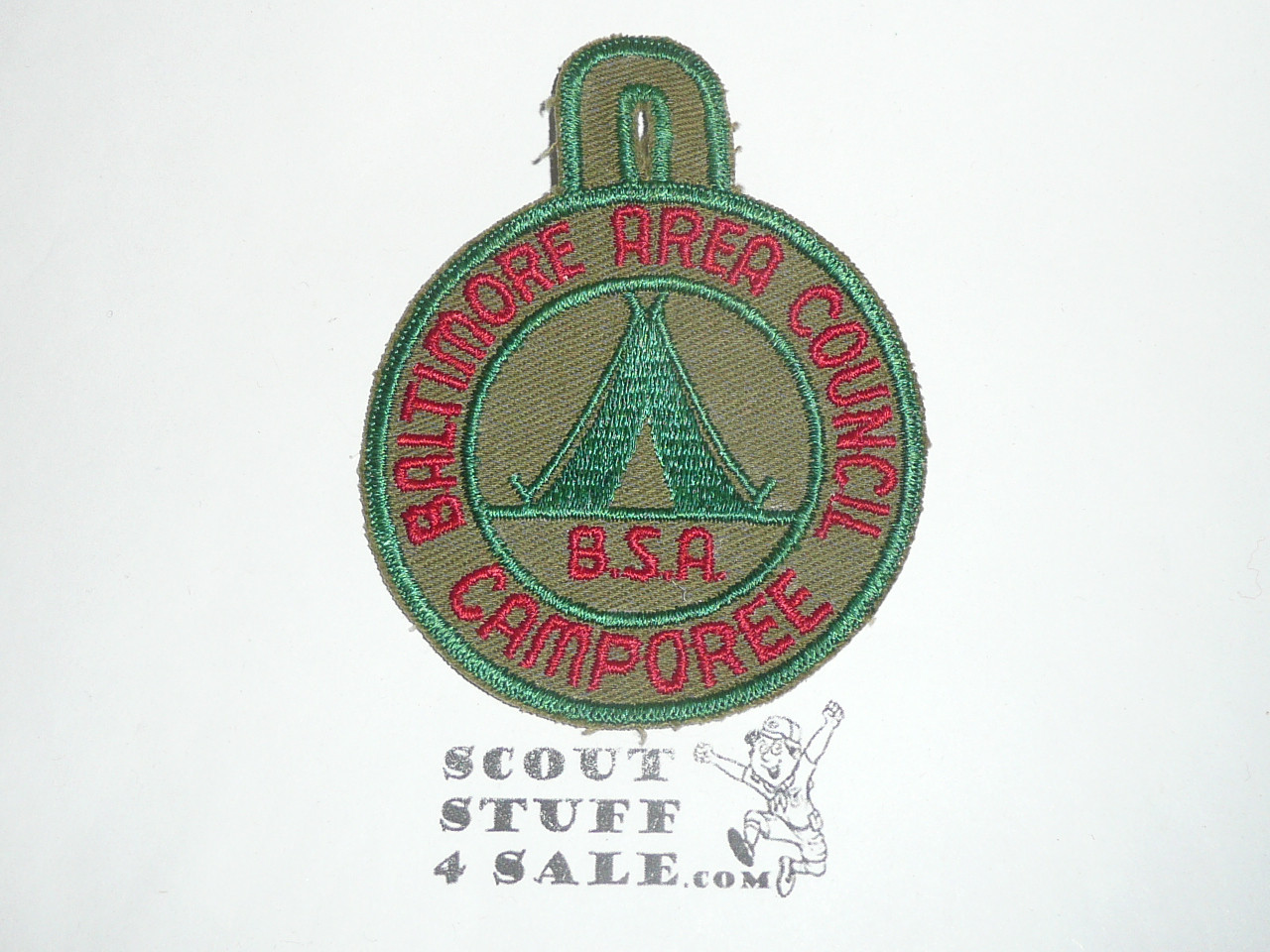 Baltimore Area Council Camporee Patch, olive twill with green c/e