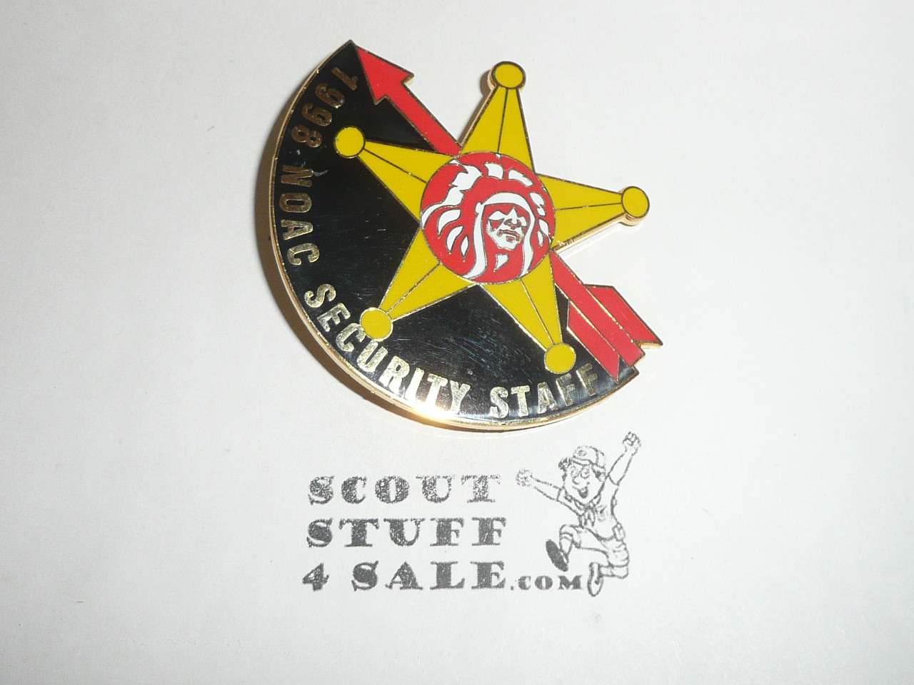 1998 National Order of the Arrow Conference (NOAC) Security Staff heavy enameld Neckerchief Slide