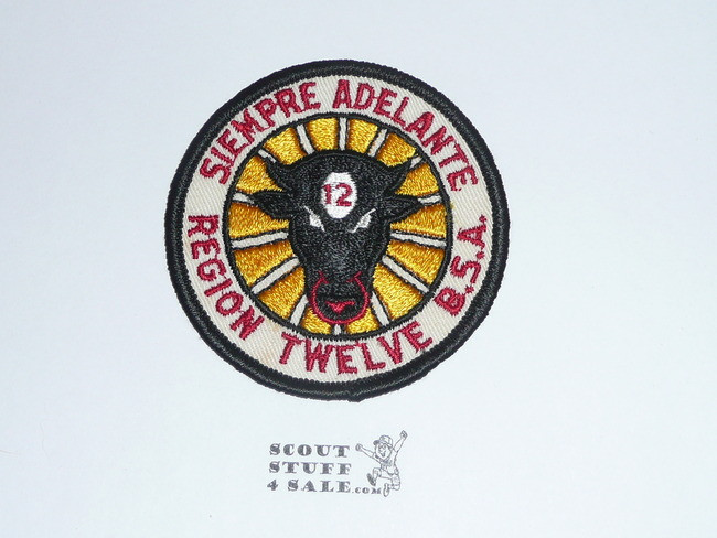 Region 12 R8 rolled edge Twill Patch, used, Original