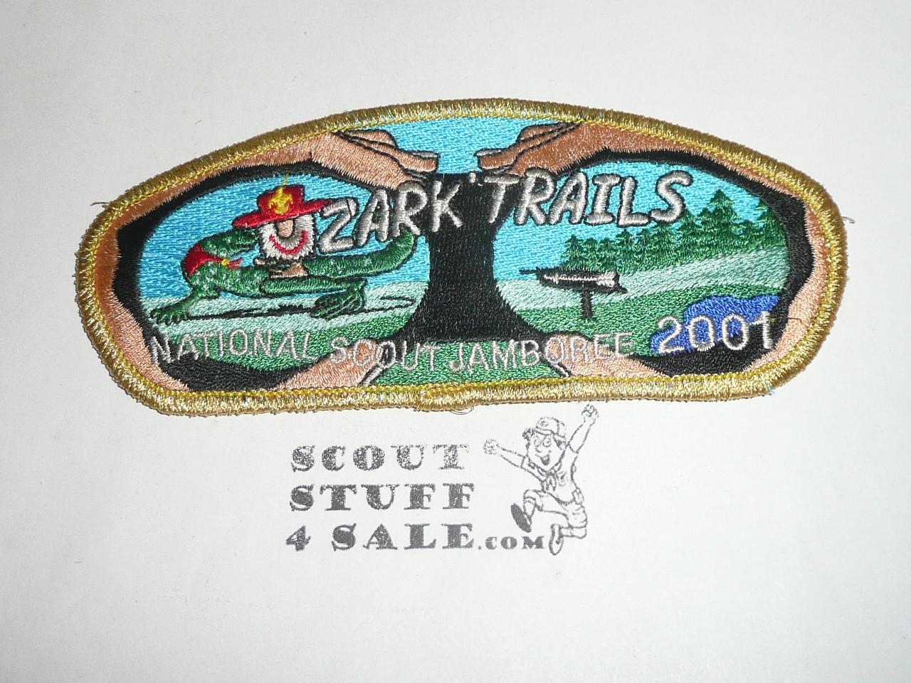 2001 National Jamboree JSP - Ozark Council, gold mylar bdr