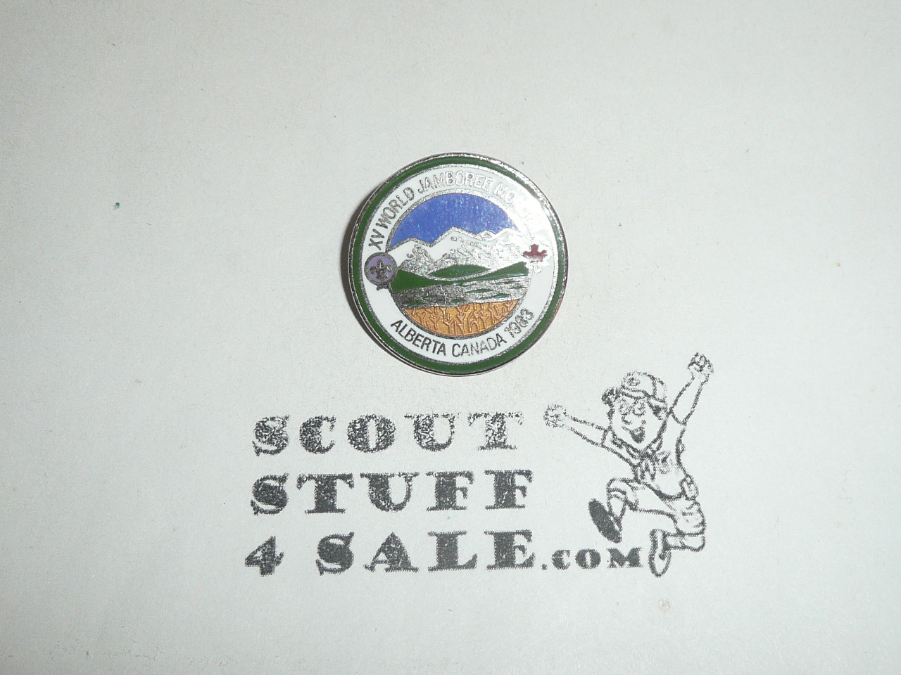 1983 Boy Scout World Jamboree Enameled Pin, spin lock clasp
