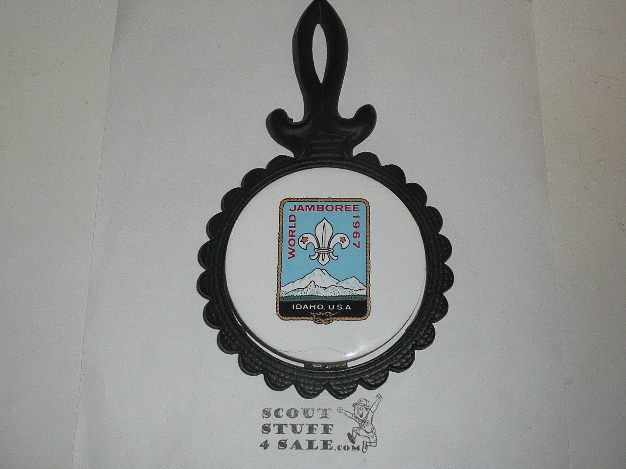 1967 Boy Scout World Jamboree Trivet, small imperfection at bottom