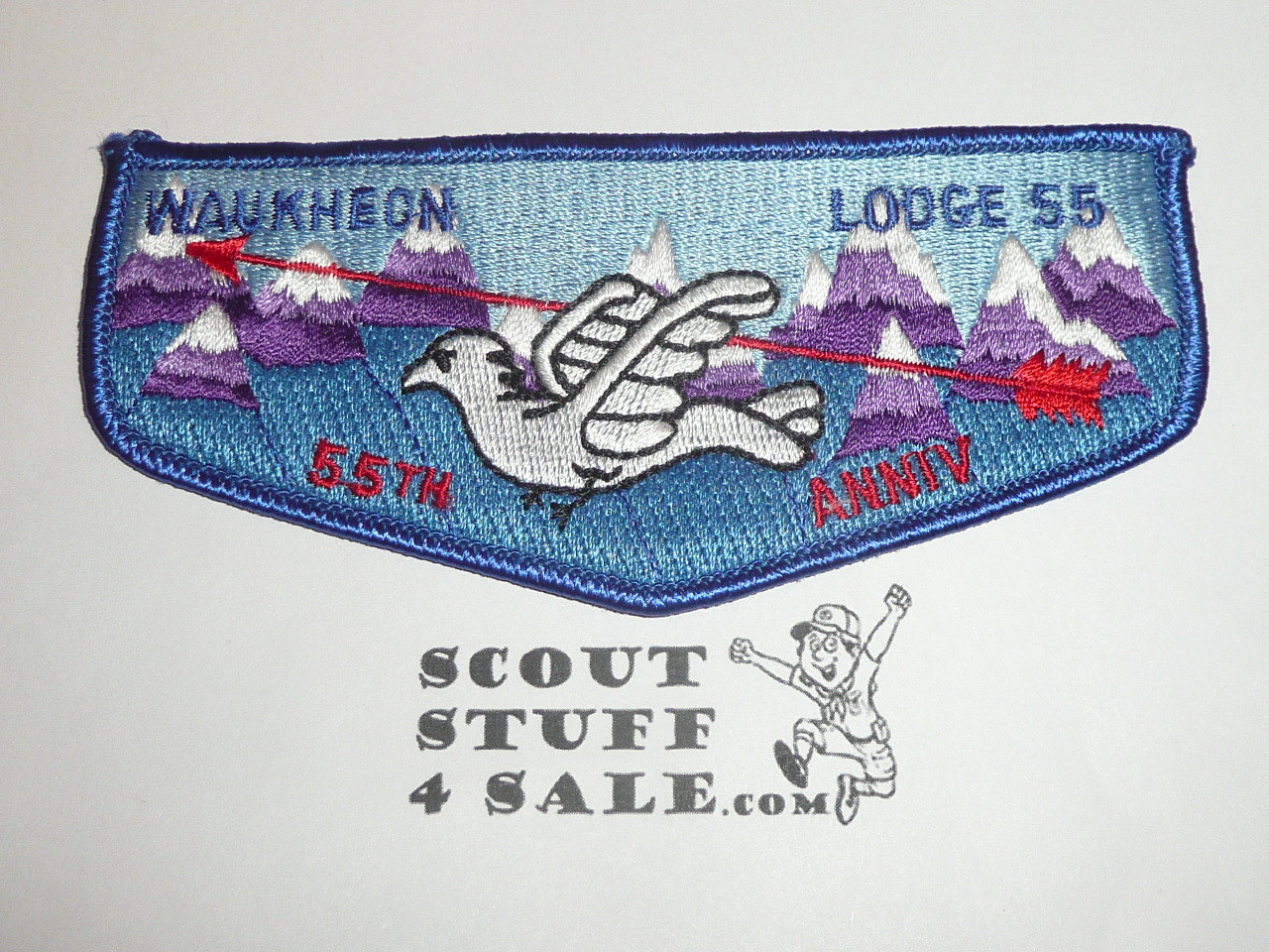 Order of the Arrow Lodge #55 Waukheon s10 55th Anniversary Flap Patch