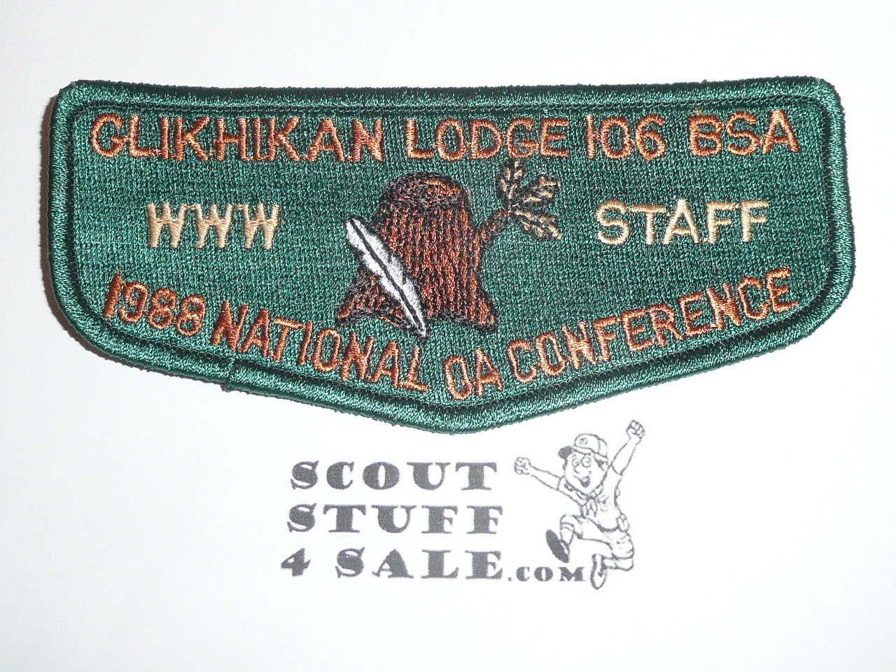 Order of the Arrow Lodge #106 Glikhikan s18 1988 NOAC STAFF Flap Patch