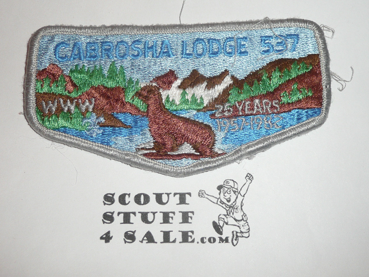 Order of the Arrow Lodge #537 Cabrosha s13 25th Anniversary Flap Patch, used