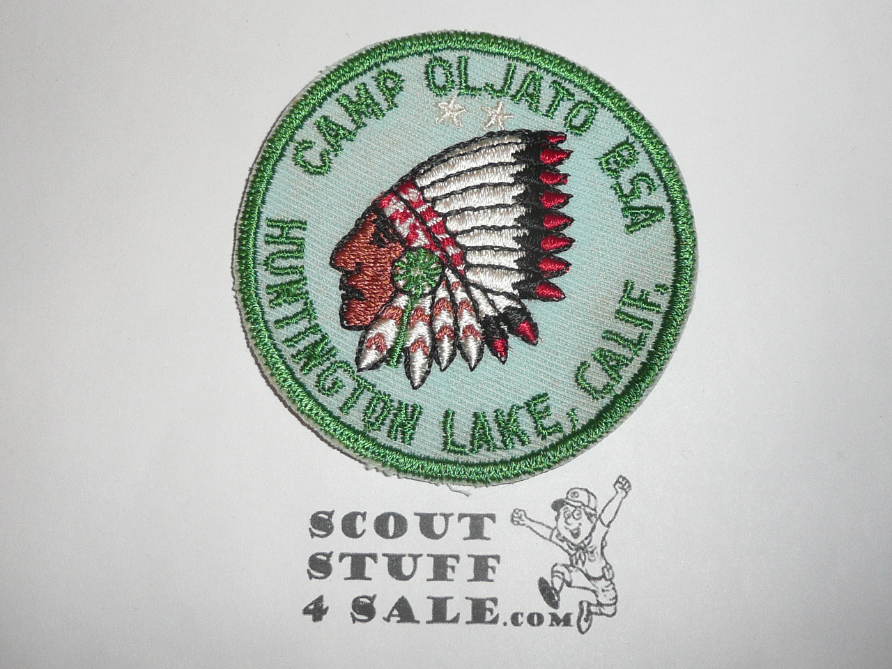 Camp Oljato Patch, Stanford Area Council, lt green twill with green c/e bdr