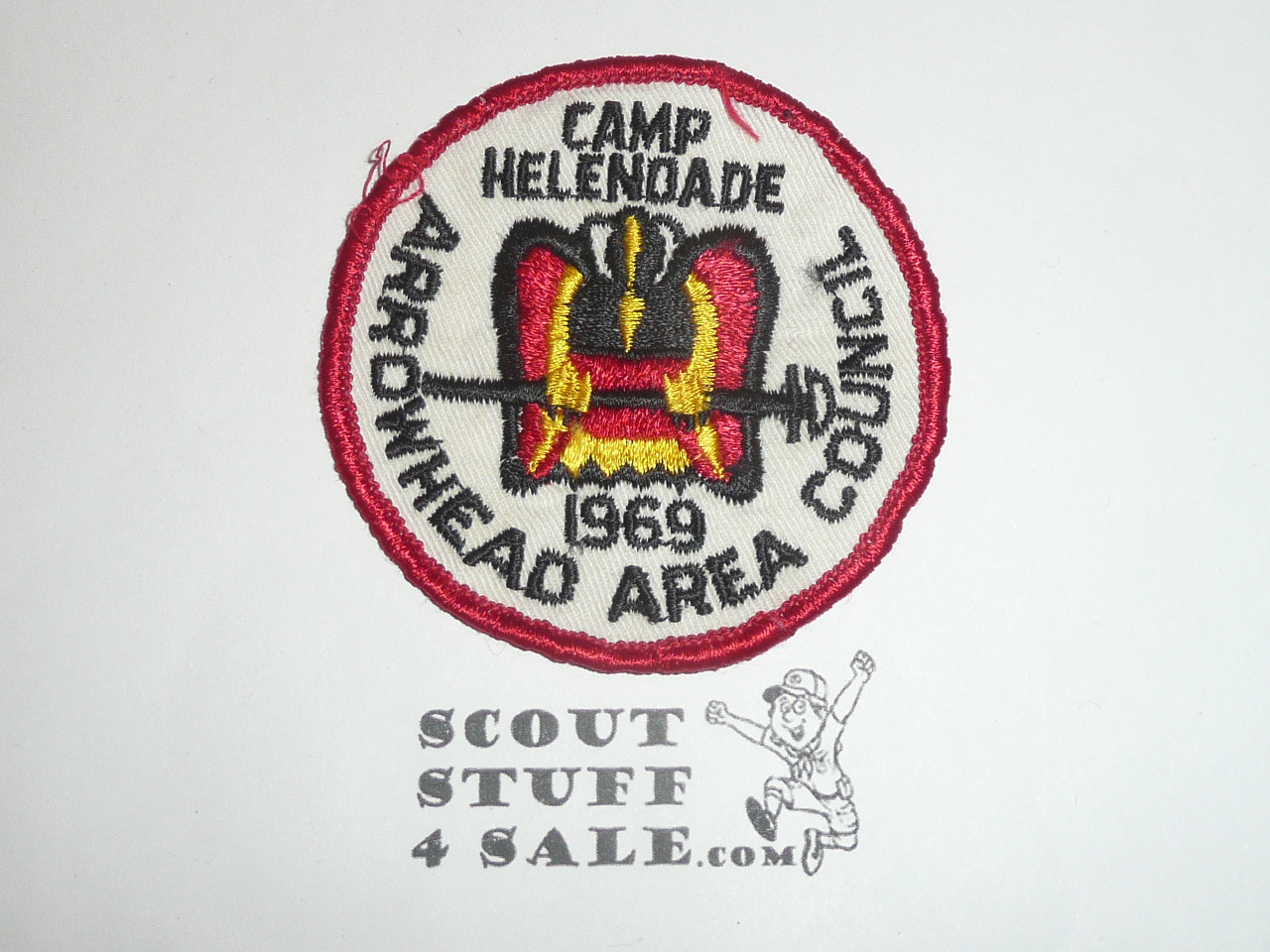 Camp Helendade Patch, Arrowhead Area Council, 1969, lite use