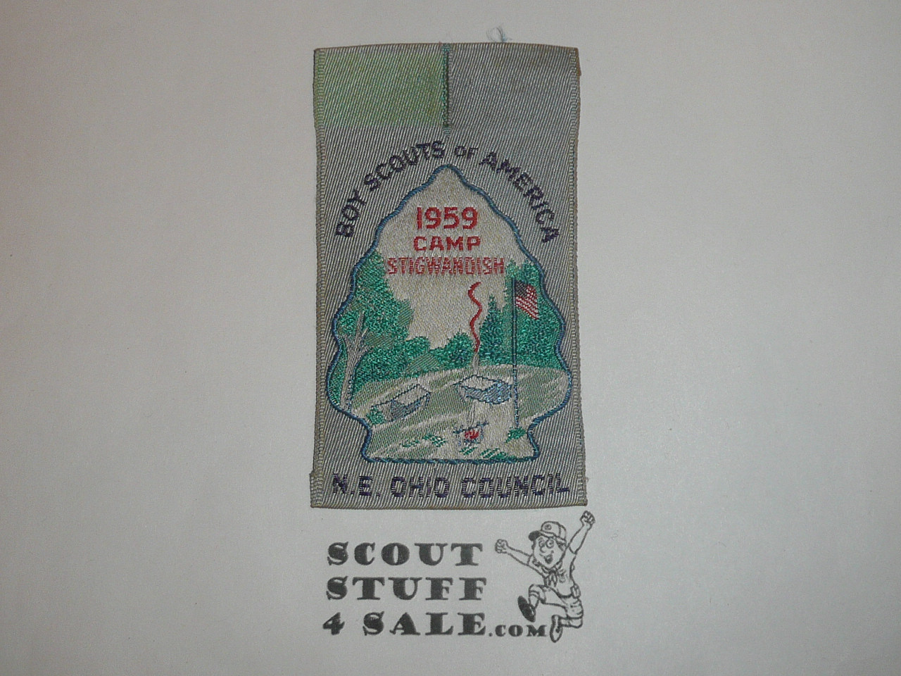 Camp Stigwandish Woven Patch, Northeast Ohio Council, 1959