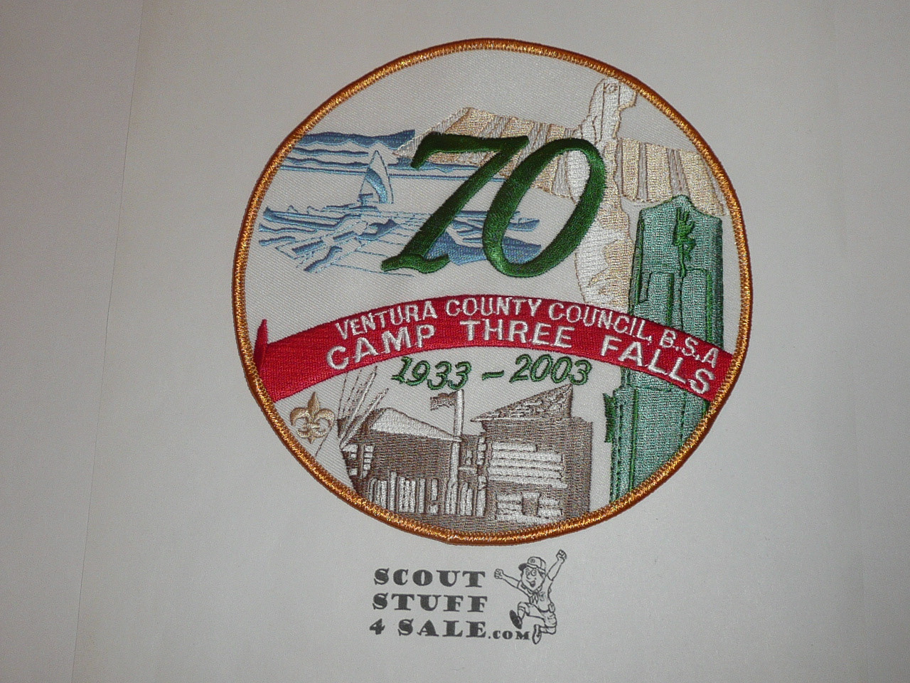 Camp Three Falls Jacket Patch, Ventura County Council, 2003