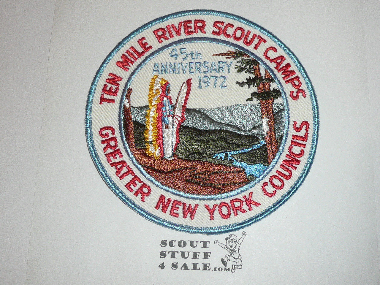 Ten Mile River Scout Camps Jacket Patch, Greater New York Councils, 45th Anniversary, 1972