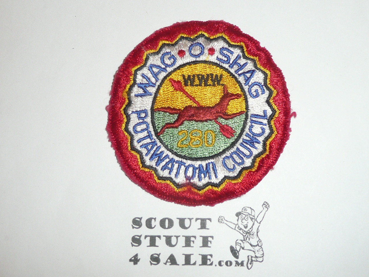 Order of the Arrow Lodge #280 Wag-O-Shag r1 Round Patch, lite use
