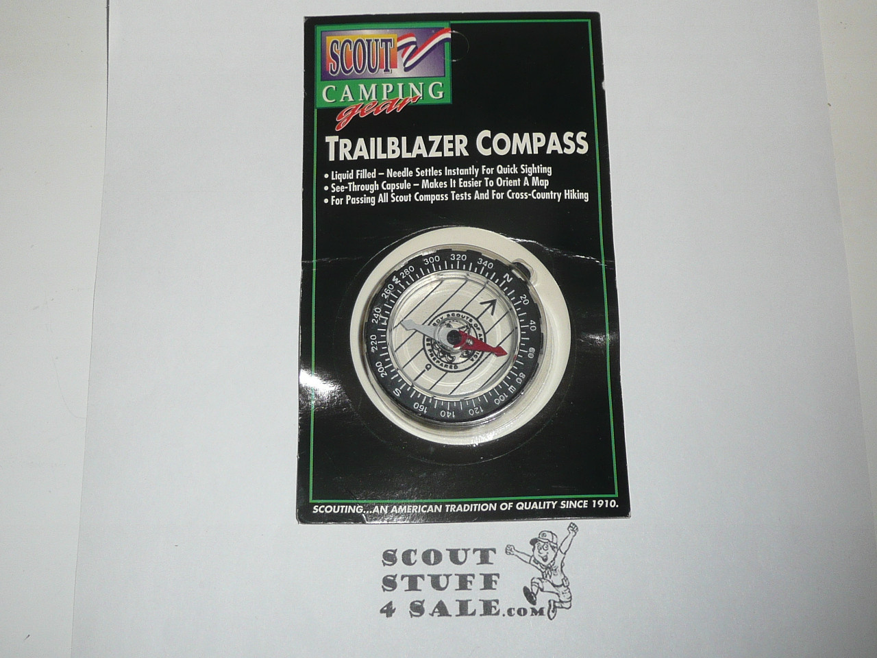 1970's Official Boy Scout Trailblazer Compass, Wheel design, New in package