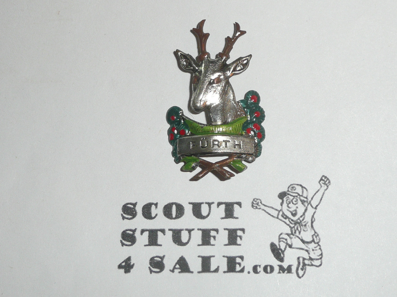 Furth Stag Hiking Staff Emblem