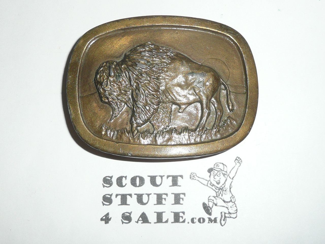 Buffalo Cast Bronze Belt Buckle