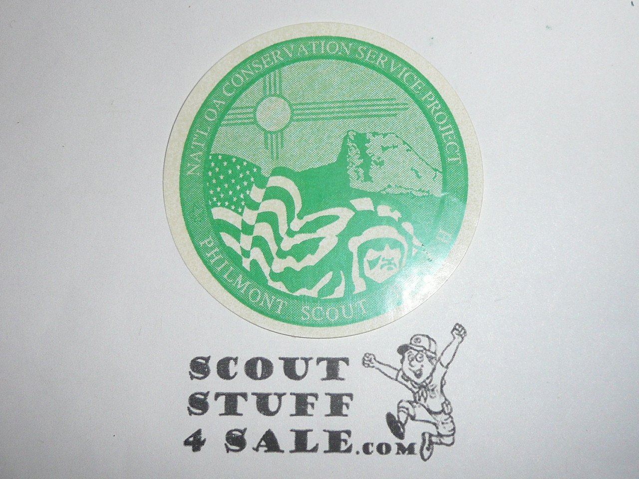 National Order of the Arrow Conservation Service Project at Philmont Scout Ranch Gummed Decal