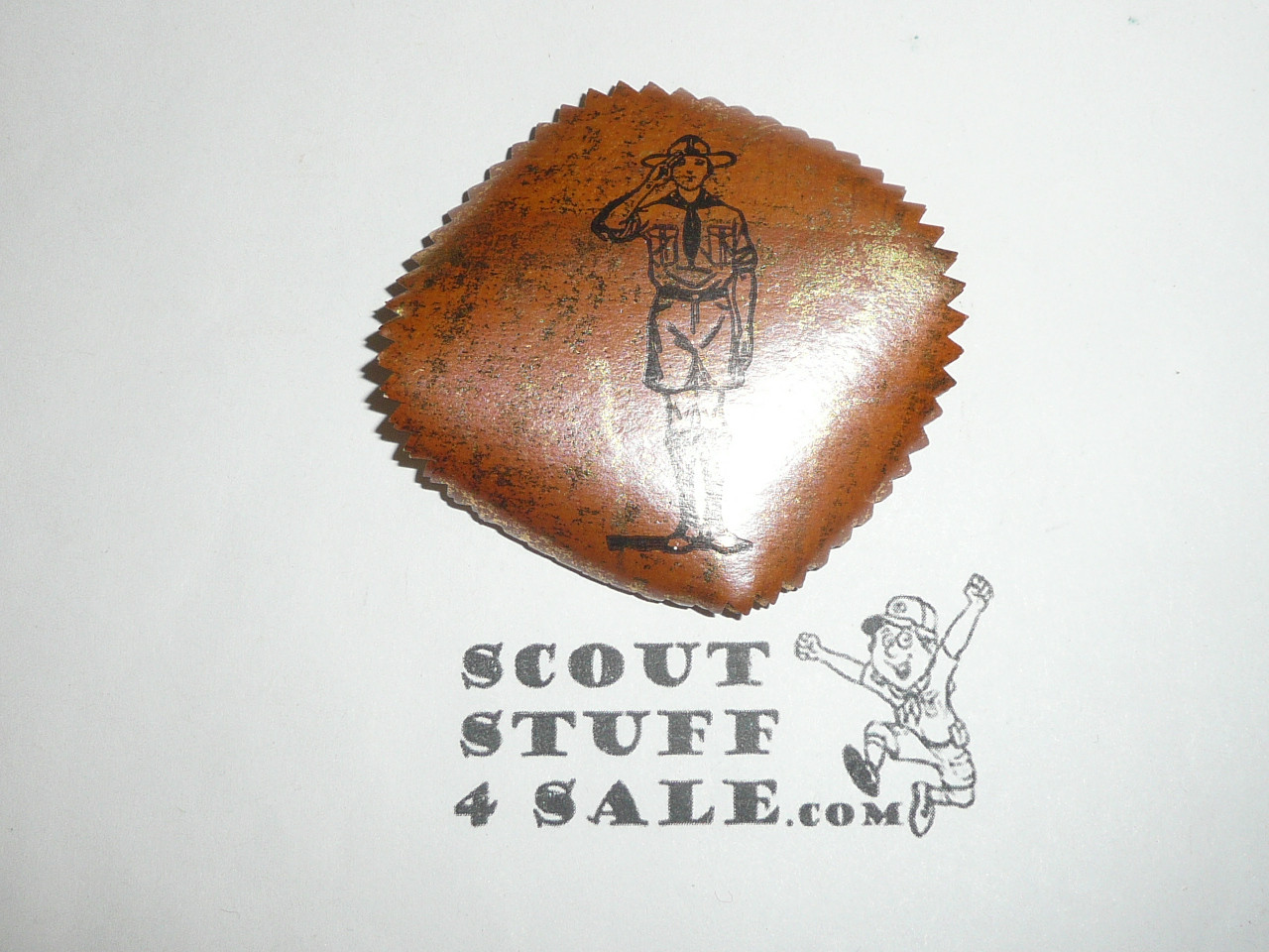 Saluting Boy Scout Gummed Seal for Certificates