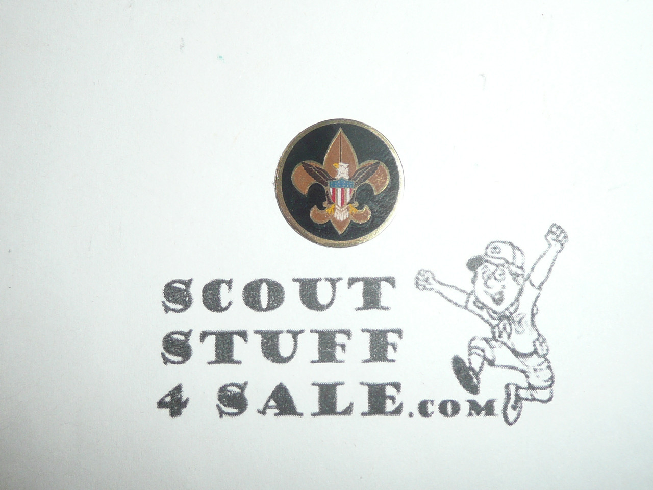Boy Scout Emblem Metal Disk Sticker, small 11/16"