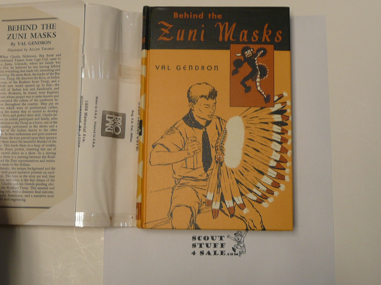 Behind the Zuni Masks, by Val Gendron, 1962 printing, Hardbound with dust jacket, Boy Scout Story Book