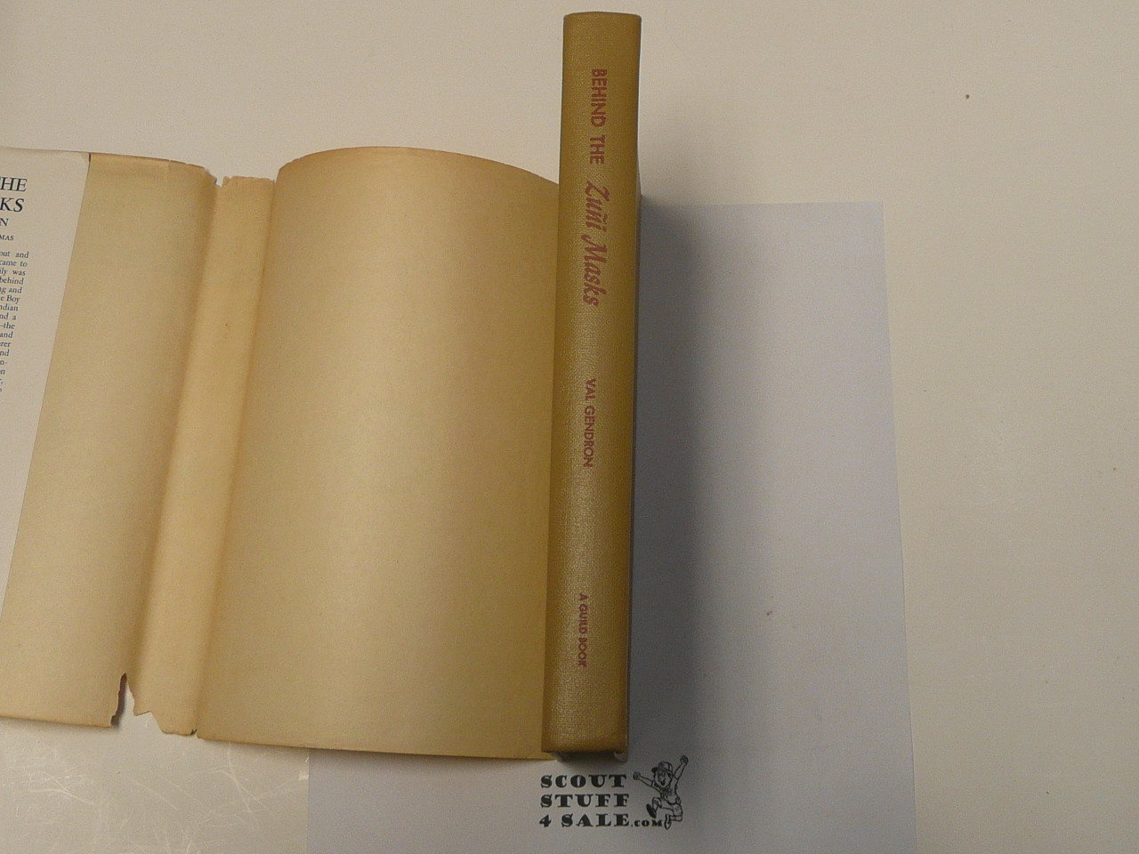 Behind the Zuni Masks, by Val Gendron, 1958 First printing, Hardbound with dust jacket, Boy Scout Story Book