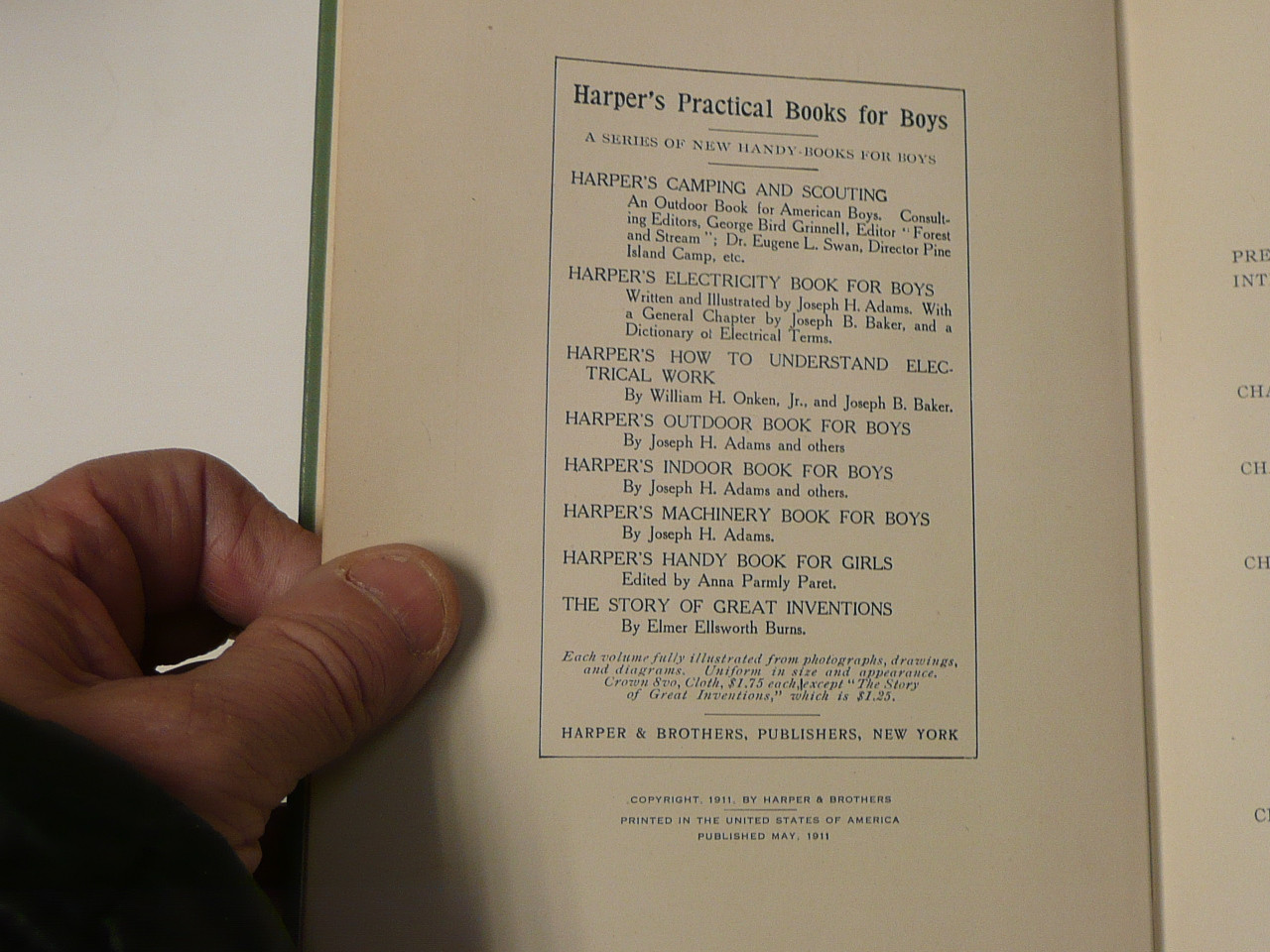 Harper's Camping and Scouting, Editors George Bird Grinnell and Eugene L. Swan,1911 First printing, Hardbound