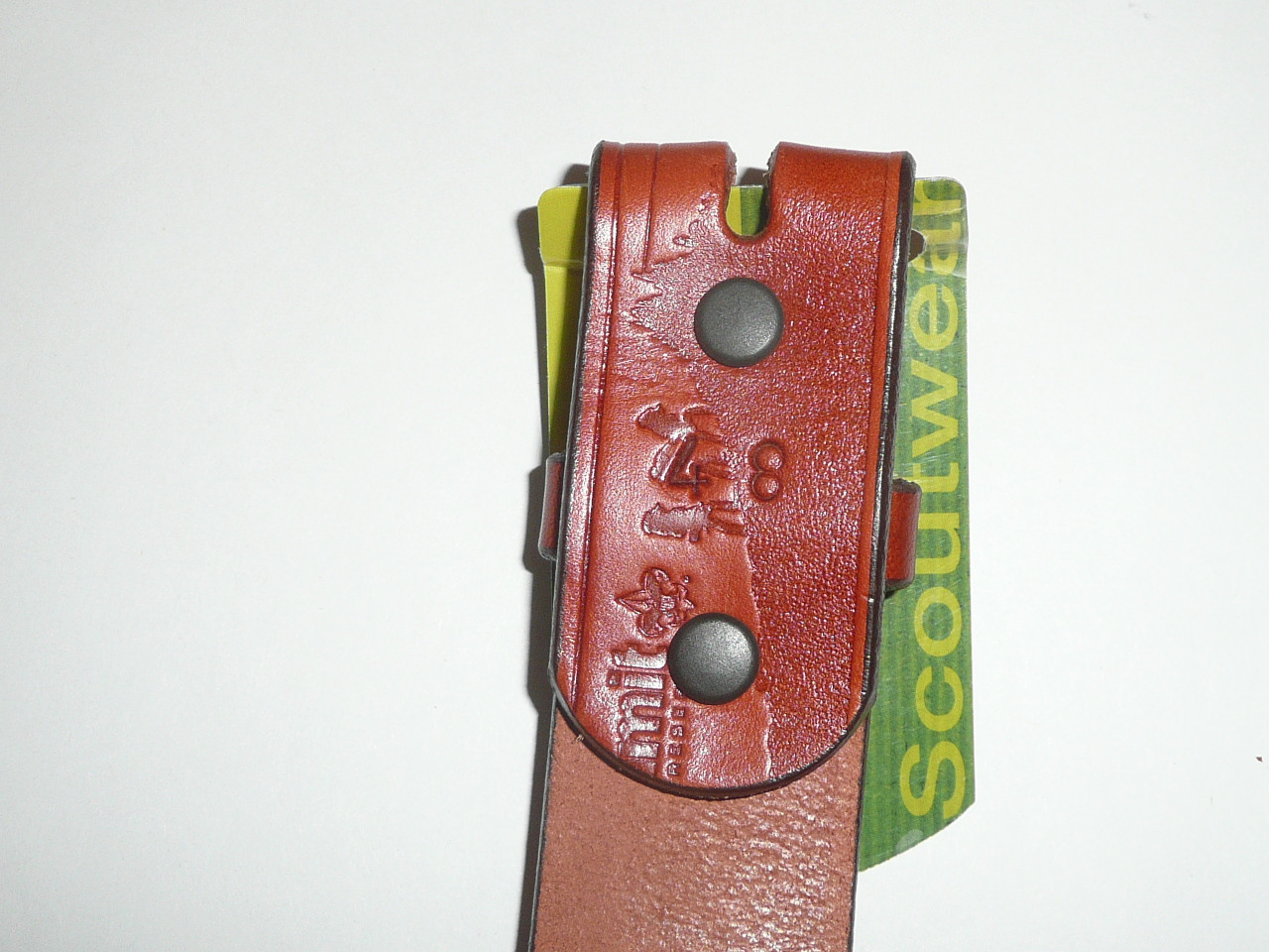 The Summit Bechtel Reserve High Adventure Base Tooled Leather Belt, Size 48, New with Tags