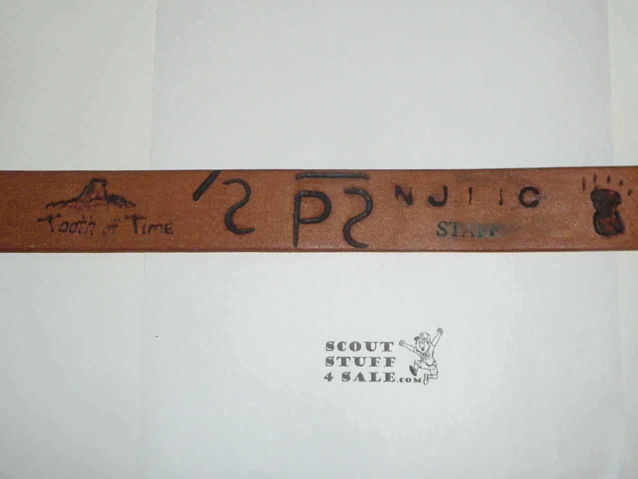 Philmont Scout Ranch, Tooled Leather Belt with Brands on the reverse side, 40" waist, Unused