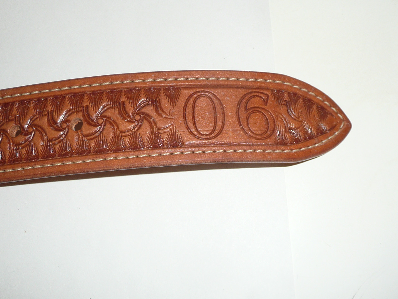 Philmont Scout Ranch, 2006 NAYLE Pilot STAFF Tooled Leather Belt, 40" waist, Unused