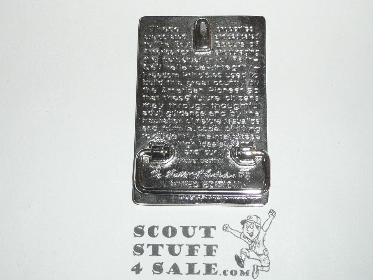 Philmont Scout Ranch, 2013 75th Anniversary Cast Belt Buckle in Chrome/Gold finish, Boxed and numbered