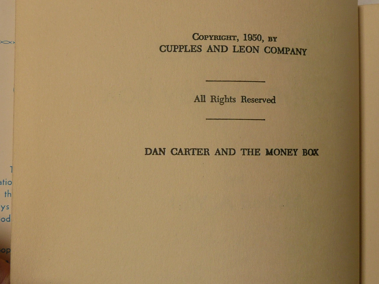 Dan Carter and the Money Box, By Mildred A. Wirt, 1950, Hardbound with Dust Jacket, Boy Scout Story Book