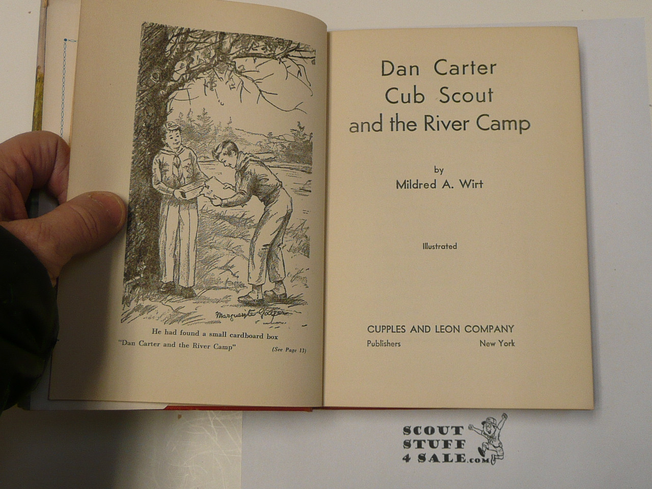 Dan Carter Cub Scout and the River Camp, By Mildred A. Wirt, 1949, Hardbound with Dust Jacket, Boy Scout Story Book